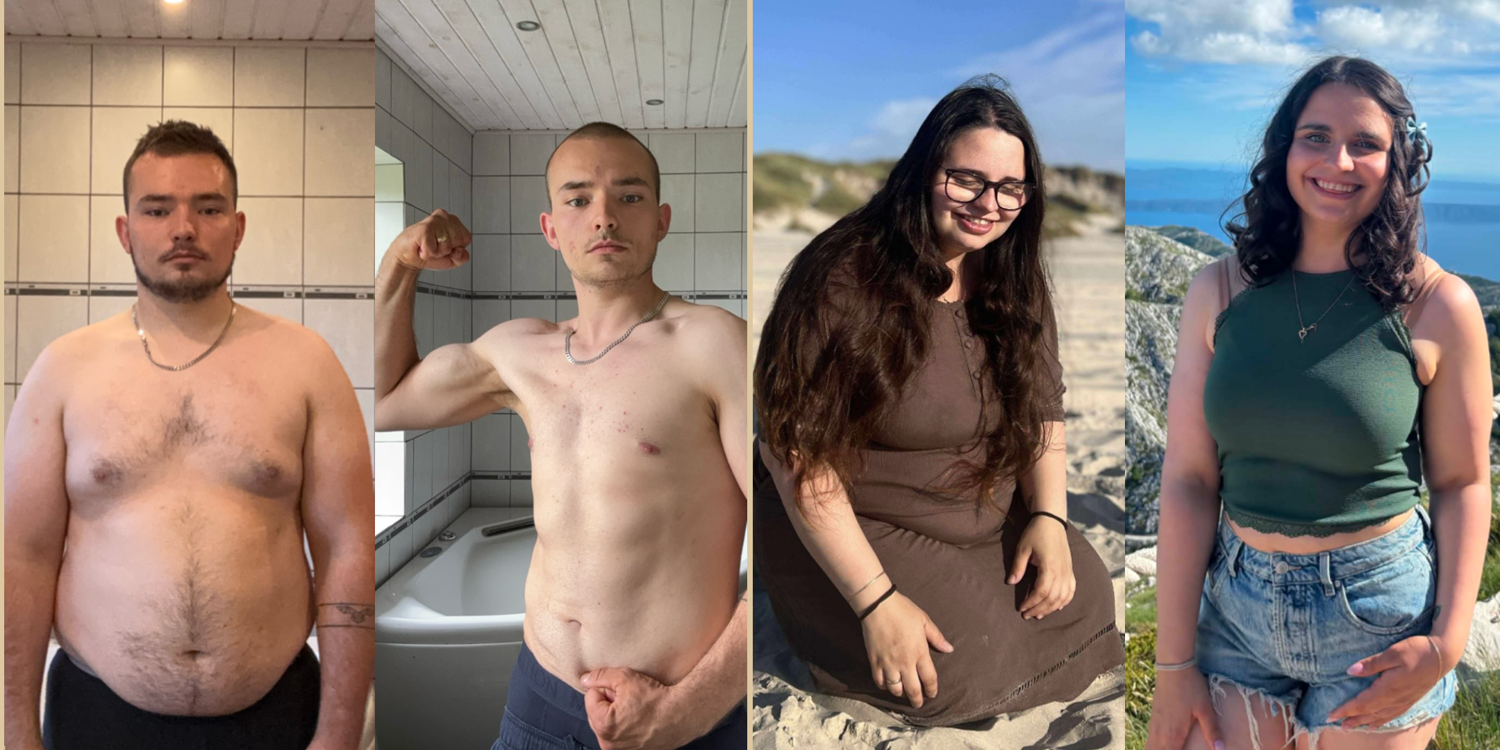 Daniel og Weronikas vægttab før og efter